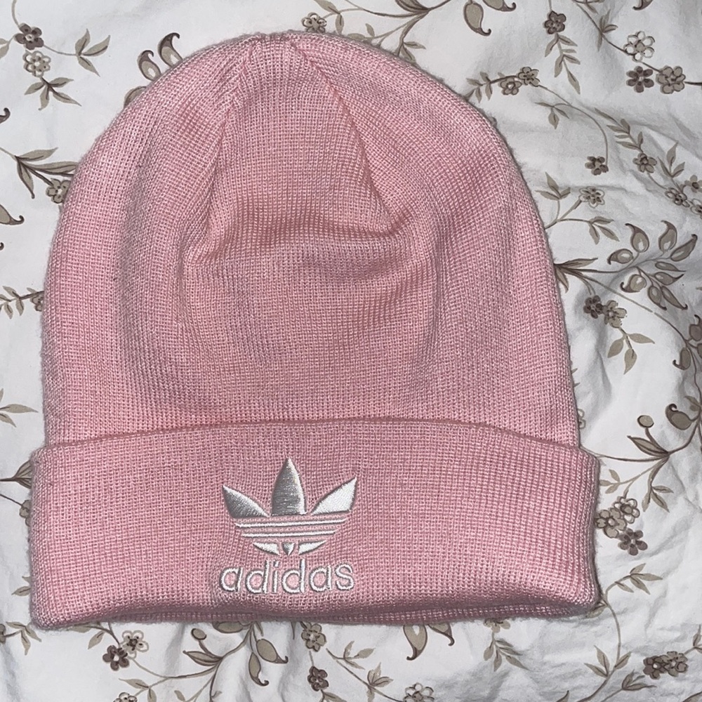 light pink adidas beanie